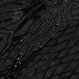 Twilight Zone' Beaded Gothic Lace Floral Top