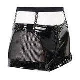 Pt129 Punk Patent Leather Sexy Shorts