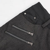 Pt137 Punk Glued Fake Two Pieces Men Trousers