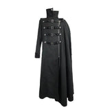 Men Removable One Sided Shawl Thick Long Coat