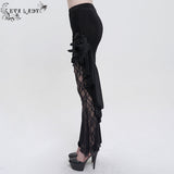 'Last Flight' Gothic Asymmetric Flared Pants (Black)