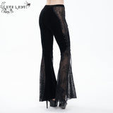 'Sparkle Witch' Side Laced Up Velvet Flared Gothic Pants