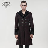 'Master Of Death' Gothic Fur Collar Coat (Wine)