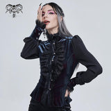 'Starlight Star Bright' Gothic Blouse With Ruffles