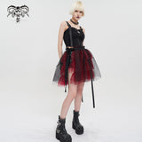 'Medusa' Punk Black and Red Flared Skirt