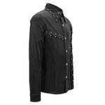Sht066 Punk Chain Drawstring Men Shirts