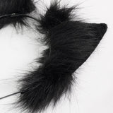 'Neko' Plush Cat Ear Headband (Obsidian)