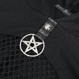 'Dancefloor Haunting' Cropped Mesh Pentagram Punk Hoodie