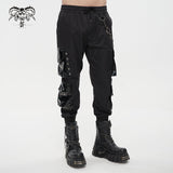 Pantalon Punk 'Infernal Majesty' avec Détails en Cuir PU