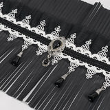 Lead Powder' Gothic Pleated and Striped High Collar
