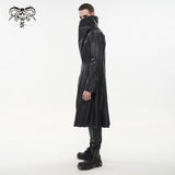 Trench-coat en simili cuir punk 'Villain Blues' (Noir)