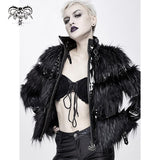 Devil Fashion New Style Punk Fur Short Cotton Jacket For Women