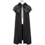 Hallowmas Christmas Festival Feather Woollen Hooded Gothic Big Cape For Women And Men