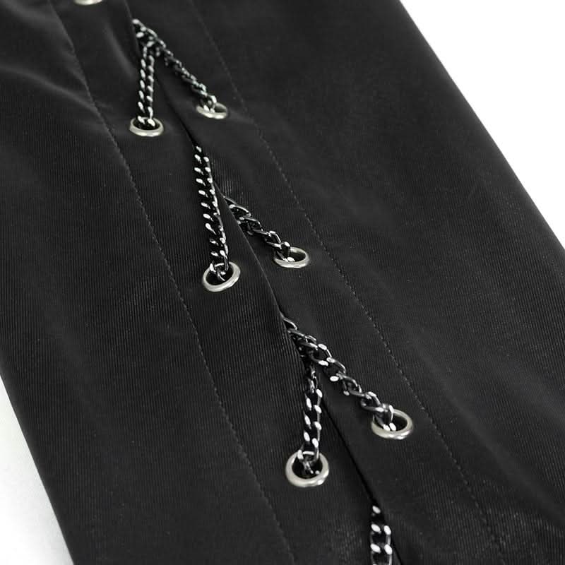 Sht066 Punk Chain Drawstring Men Shirts
