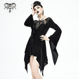 'Roar' Gothic Dress With Distressed Hemline And Cuffs