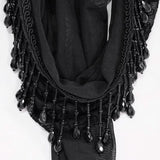 'Shadow Song' Gothic Mesh Top With Boat Neckline