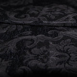 Gothic Jacquard High Low Men Warm Black Dress Coat With Slit