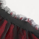 'Medusa' Punk Black and Red Flared Skirt