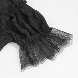 ‘Rosalie' Gothic Ruched Sleeves Top