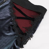 Negative Nancy' Gothic Velvet Flared Pants With Lace