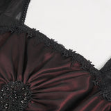 'Queen of Nile' Gothic Satin Lace Dress (Red)