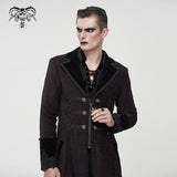 'Master Of Death' Gothic Fur Collar Coat (Wine)