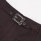 Pt13902 Wine Gothic Wedding Men Trousers