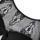 Sst001 Gothic Lace Stitching One Piece Swimsuit