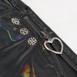 ‘Despair Rid-den' Punk Iridescent PU Leather Shorts