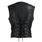 Parties Wearing Men Black Peach Hearts Jacquard Game Style Punk Waistcoats