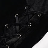 'Sparkle Witch' Side Laced Up Velvet Flared Gothic Pants