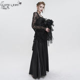 'Queen of Nile' Gothic Satin Lace Dress (Black)