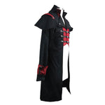 Punk Black And Red Chain Shape Ribbons Game Men Long Coat