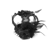 Gothic Cosplay Women Cross Crown Headwear With Feather