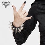 Punk Unisex Heavy Metal Wide Multi Row Spiked Leather Bracelet