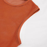 'Caution' Punk Mesh Tank Top (Clockwork Orange)