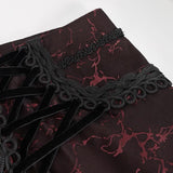 Pantalon imprimé gothique 'Ghost In The Mirror' (rouge)