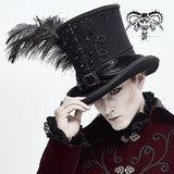 Gothic Gentleman Feather High Quality Spiked Woolen Top Hats