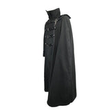 Men Removable One Sided Shawl Thick Long Coat