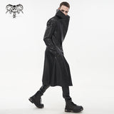 Trench-coat en simili cuir punk 'Villain Blues' (Noir)