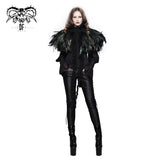 Hallowmas Christmas Festival Feather Woollen Hooded Gothic Big Cape For Women And Men