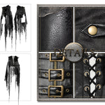 Brown Asymmetry Steampunk Leather Patchwork Vintage Distressed Ladies Belted Half Skirt
