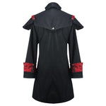 Punk Black And Red Chain Shape Ribbons Game Men Long Coat
