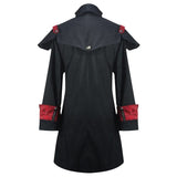 Punk Black And Red Chain Shape Ribbons Game Men Long Coat