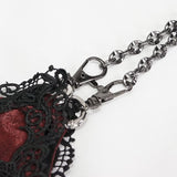 'Mystic Misfit' Gothic Shoulder Bag With Chain (Red)