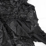 'Barbed Wire' Gothic Skirt With Distressed Hemline