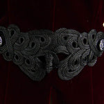 Gothic Palace Embroidered Metal Rivets Wine Dovetail Coat For Men
