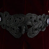 Gothic Palace Embroidered Metal Rivets Wine Dovetail Coat For Men