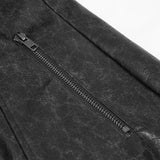 Trench-coat en simili cuir punk 'Villain Blues' (Noir)