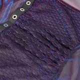 T-shirt asymétrique à manches longues en maille 'Electric Dreams' (violet)